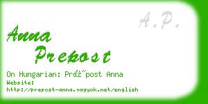 anna prepost business card